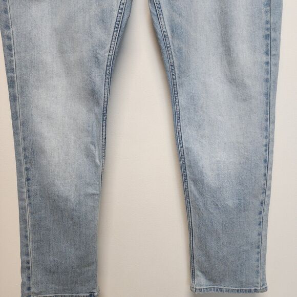 Brothers and Sons Light Wash Stretch Slim Straight Jeans Mens 36X32 Distressed - Picture 4 of 12